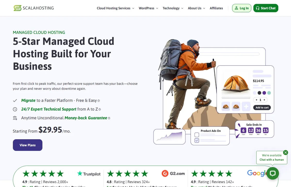 ScalaHosting VPS hosting website screenshot 2026